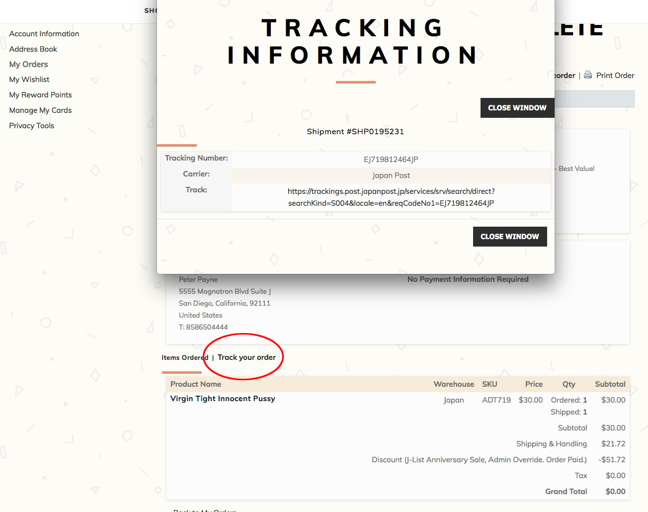 JList How do I track my order?